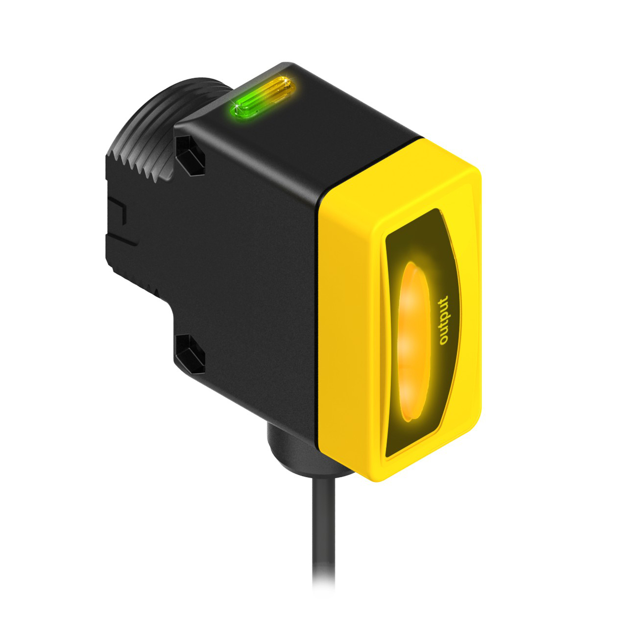 Banner Engineering Photoelectric Sensor; Fixed-Field Background Suppression; Rectangular; 200mm Cutoff Range; 24-250VAC / 12-250VDC; SPDT; LO/DO Configurable; PUR 1/2" Pigtail QD